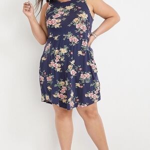 Maurices Navy and Pink Floral Mini Dress